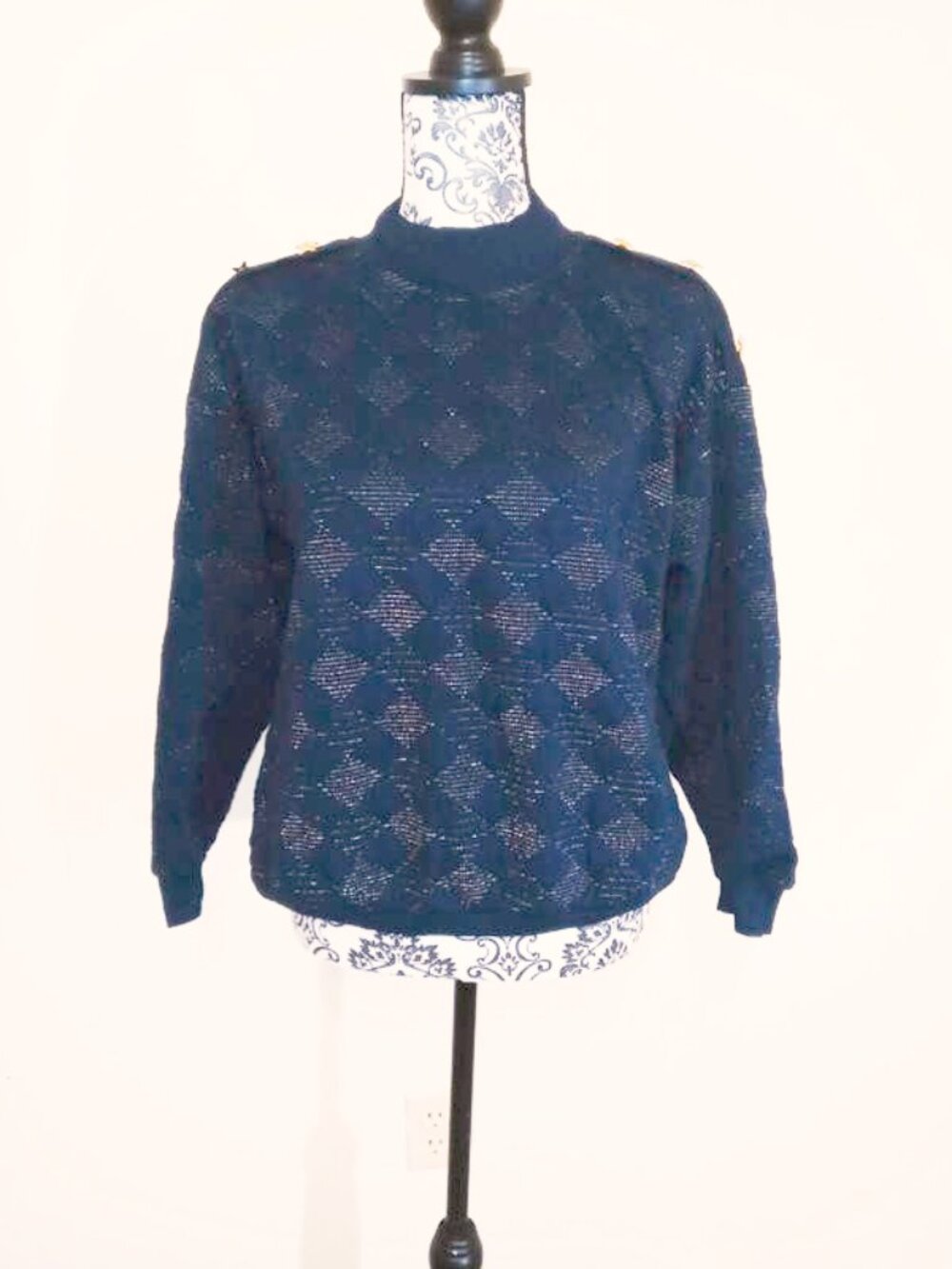 Saks Fifth Avenue Women's Blue and Navy Sweater